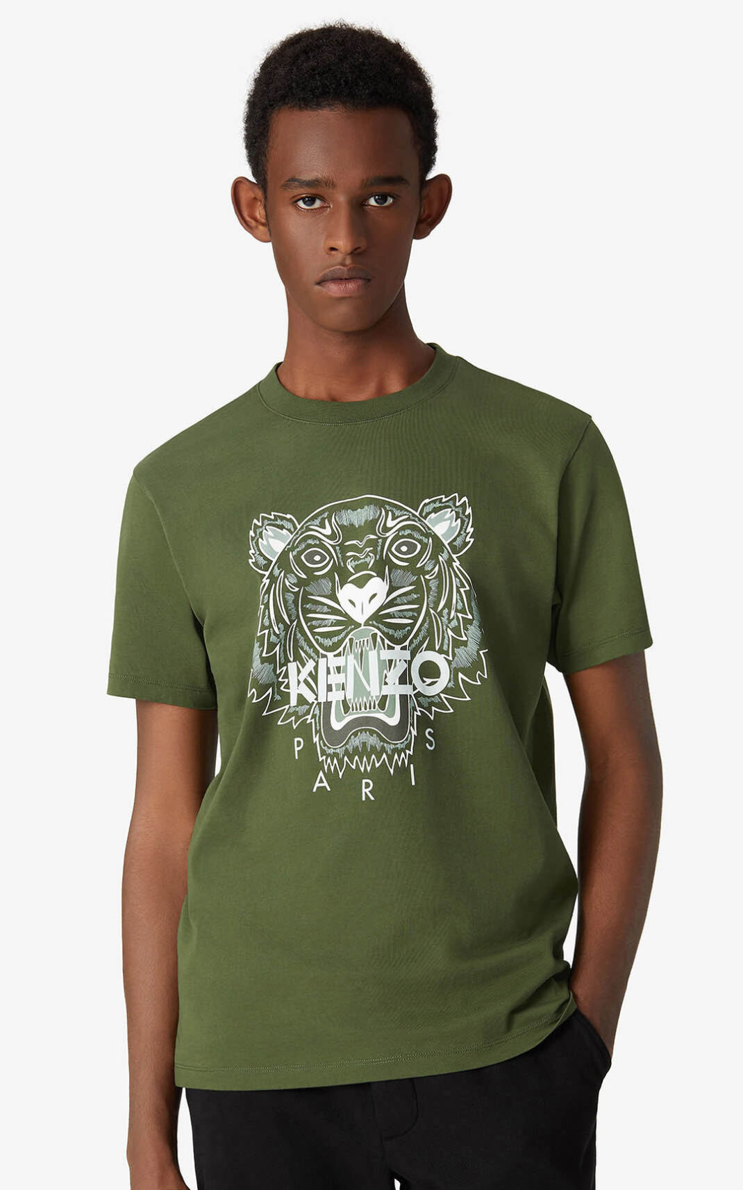 Kenzo Tiger Tişört Erkek Koyu Haki | 8561-TCGMU